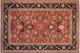 handmade Traditional Kafkaz Rust Drk. Blue Hand Knotted RECTANGLE 100% WOOL area rug 10x14
