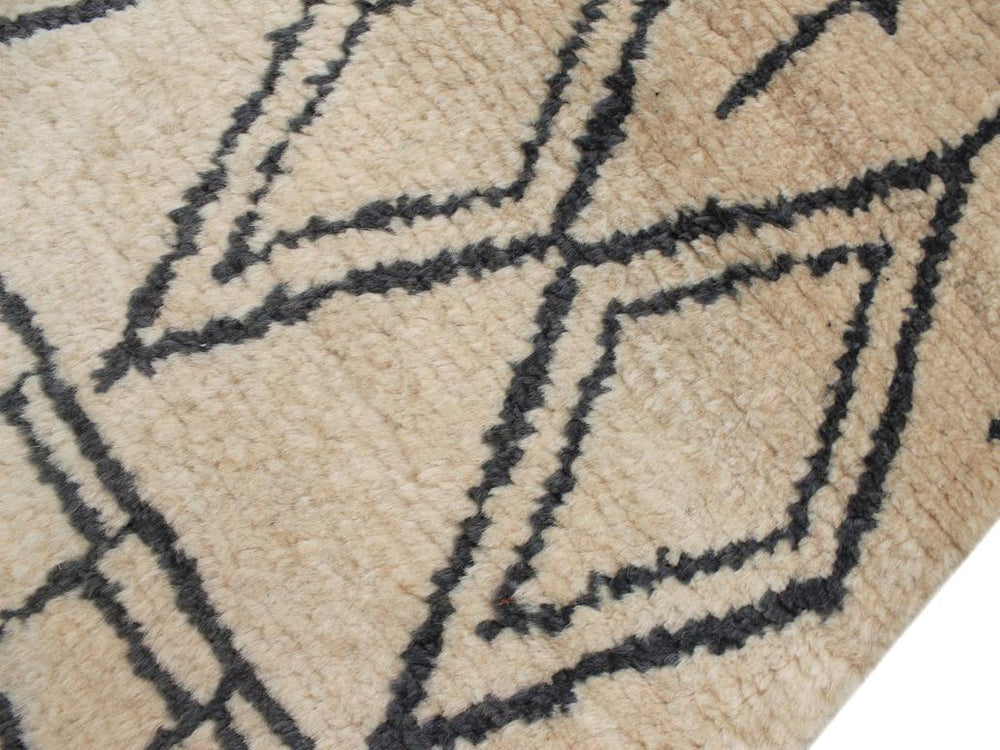 handmade Modern Moroccan Beige Gray Hand Knotted RECTANGLE 100% WOOL area rug 4x6