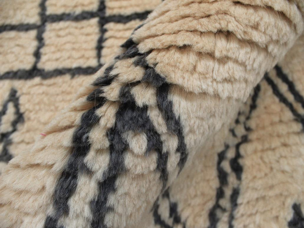 handmade Modern Moroccan Beige Gray Hand Knotted RECTANGLE 100% WOOL area rug 4x6