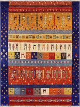 handmade Modern Moroccan Rust Blue Hand Knotted RECTANGLE 100% WOOL area rug 9x12