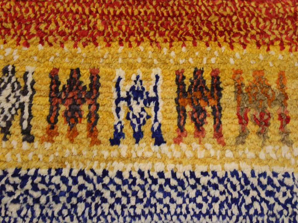 handmade Modern Moroccan Rust Blue Hand Knotted RECTANGLE 100% WOOL area rug 9x12