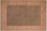 handmade Modern Kafkaz Brown Beige Hand Knotted RECTANGLE 100% WOOL area rug 10' x 14'