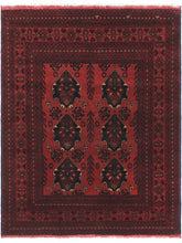handmade Tribal Biljik Khal Mohammadi Red Black Hand Knotted RECTANGLE 100% WOOL area rug 3x5