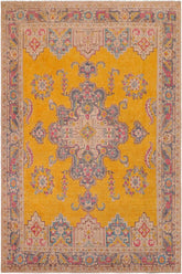 handmade Vintage Hand Painte Yellow Grey Hand Knotted RECTANGLE 100% WOOL area rug 10X13