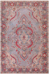 handmade Vintage Hand Painte Blue Purple Hand Knotted RECTANGLE 100% WOOL area rug 6X9