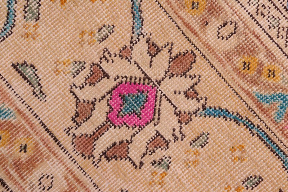 handmade Vintage Hand Painte Blue Beige Hand Knotted RECTANGLE 100% WOOL area rug 8X11