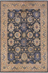 handmade Traditional Kafkaz Charcoal Tan Hand Knotted RECTANGLE 100% WOOL area rug 9X12