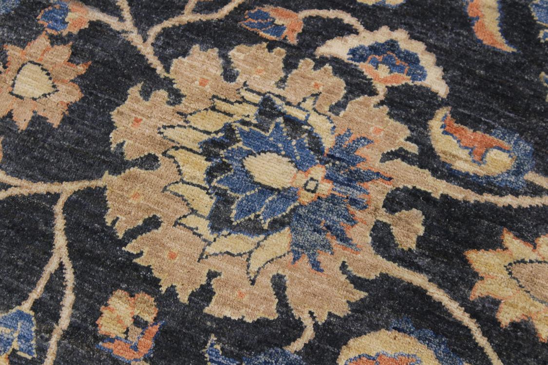 handmade Traditional Kafkaz Charcoal Tan Hand Knotted RECTANGLE 100% WOOL area rug 9 x 12