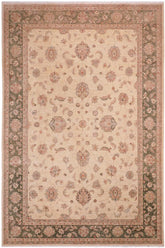 handmade Traditional Kafkaz Beige Green Hand Knotted RECTANGLE 100% WOOL area rug 10X14