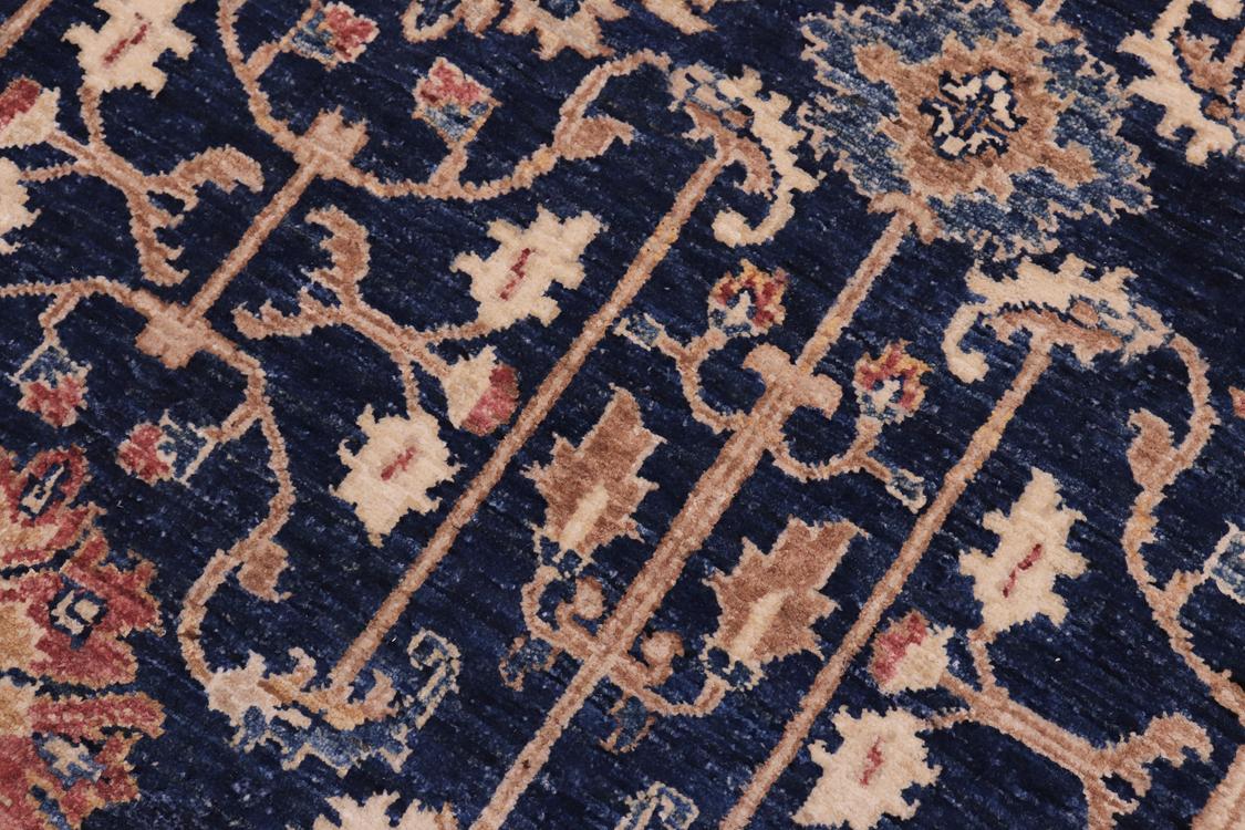 handmade Traditional Kafkaz Blue Brown Hand Knotted RECTANGLE 100% WOOL area rug 5 x 7