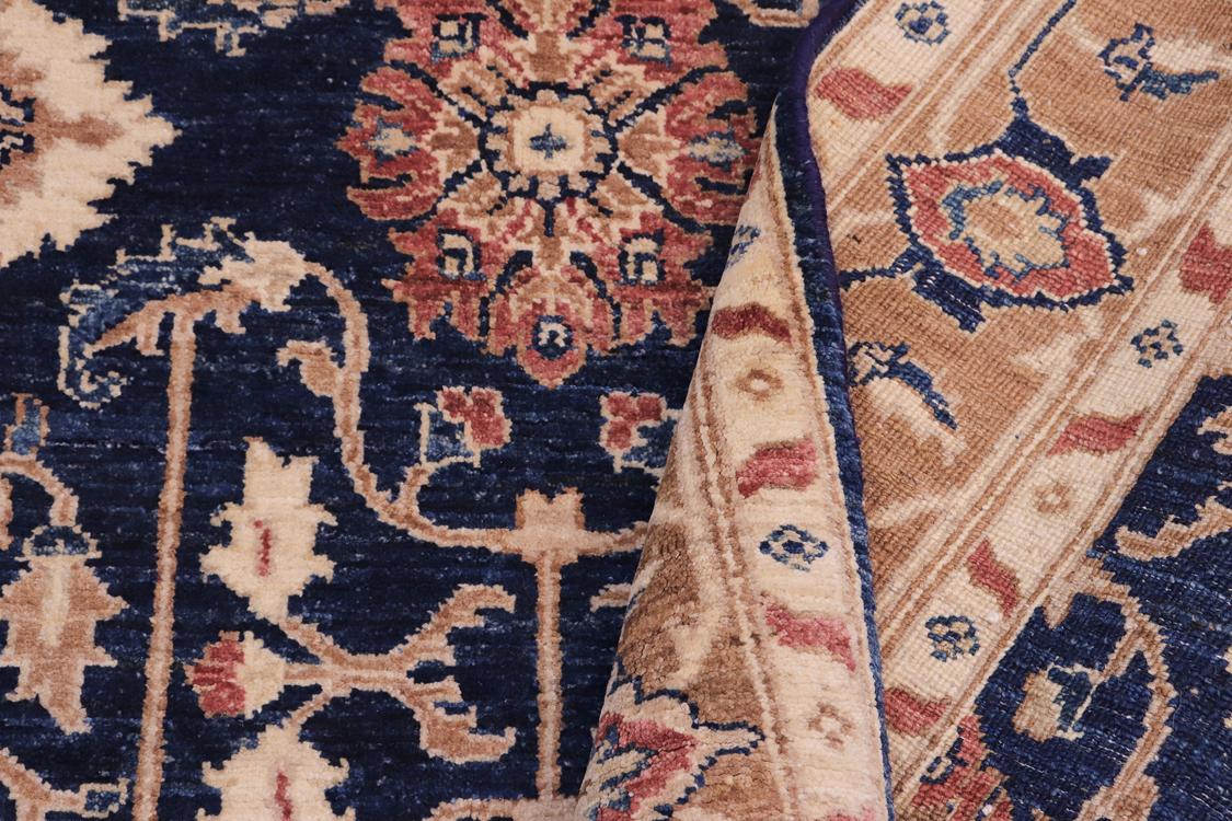 handmade Traditional Kafkaz Blue Brown Hand Knotted RECTANGLE 100% WOOL area rug 5 x 7