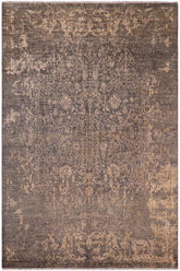 handmade Modern Modern Green Beige Hand Knotted RECTANGLE WOOL&SILK area rug 8X10