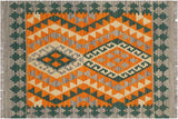 Tribal Turkish Kilim Elfriede Hand-Woven Wool Rug - 2'2'' x 3'1''