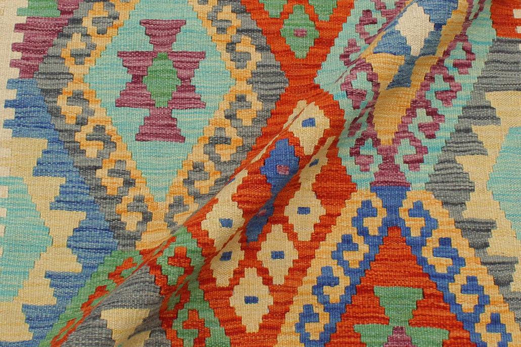 Flat Weave Kilim, Antique, Navaho, Vintage, Handmade, Geometric Kilim Rust Beige Hand-Woven Rectangle 100% Wool Area Rug 3 x 5