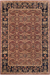 handmade Traditional Lahore Brown Blue Hand Knotted RECTANGLE 100% WOOL area rug 10'X14'