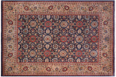handmade Transitional Agra Tabriz Blue Tan Hand Knotted RECTANGLE 100% WOOL area rug 10x14