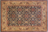 handmade Transitional Agra Tabriz Blue Tan Hand Knotted RECTANGLE 100% WOOL area rug 10 x 14