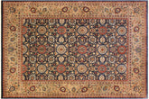Traditional Agra Tabriz Johanna Blue Tan Hand Knotted Area rugs 10X14