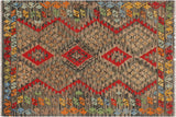 Tribal Turkish Kilim Osvaldo  Hand-Woven Wool Rug - 4'0'' x 5'9''