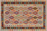 handmade Geometric Kilim Beige Black Hand-Woven RECTANGLE 100% WOOL area rug 6 x 8