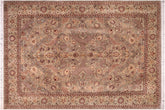 handmade Traditional Agra Green Brown Hand Knotted RECTANGLE 100% WOOL area rug 10x14