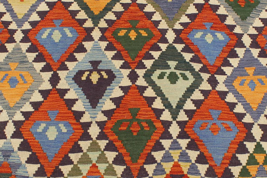 Flat Weave Kilim, Antique, Navaho, Vintage, Handmade, Geometric Kilim Beige Green Hand-Woven Rectangle 100% Wool Area Rug 5 x 6