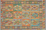Rustic Turkish Kilim Hobert Hand-Woven Wool Rug - 5'8'' x 7'9''