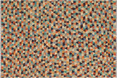 handmade Modern Kilim Blue Rust Hand-Woven RECTANGLE 100% WOOL area rug 5 x 6