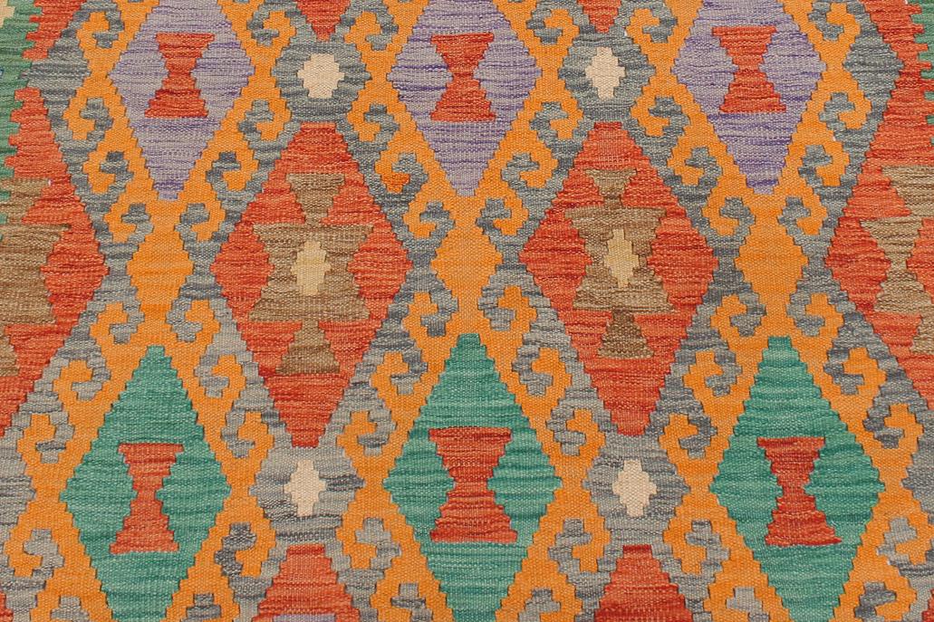 Flat Weave Kilim, Antique, Navaho, Vintage, Handmade, Geometric Kilim Gray Blue Hand-Woven Rectangle 100% Wool Area Rug 5 x 7