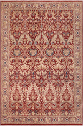 handmade Traditional Lahore Red Tan Hand Knotted RECTANGLE 100% WOOL area rug 10'X14'