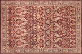 handmade Traditional Lahore Red Tan Hand Knotted RECTANGLE 100% WOOL area rug 10'X14'