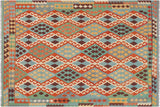 Southwestern Turkish Kilim Stefania Hand-Woven Wool Rug-5'11'' x 7'9''