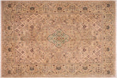 handmade Traditional Tan Gold Hand Knotted RECTANGLE 100% WOOL area rug 10'X14'