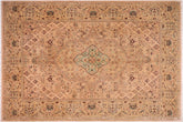 handmade Traditional Tan Gold Hand Knotted RECTANGLE 100% WOOL area rug 10' x 14'