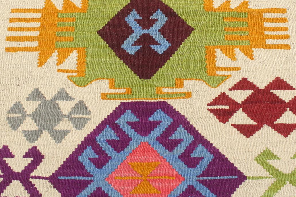 Flat Weave Kilim, Antique, Navaho, Vintage, Handmade, Geometric Kilim Beige Red Hand-Woven Rectangle 100% Wool Area Rug 4 x 5