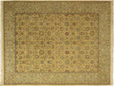 handmade Traditional Tabriz Gold Green Hand Knotted RECTANGLE 100% WOOL area rug 10x14