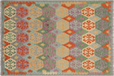 Southwestern Turkish Kilim Wendell Hand-Woven Wool Rug - 5'0'' x 6'7''