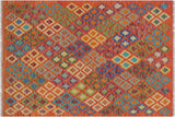Retro Turkish Kilim Danyelle Hand-Woven Wool Rug - 5'1'' x 6'5''
