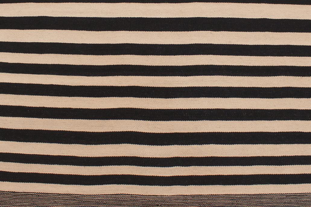 Flat Weave Kilim, Antique, Navaho, Vintage, Handmade, Modern Kilim Beige Black Hand-Woven Rectangle 100% Wool Area Rug 6 x 8