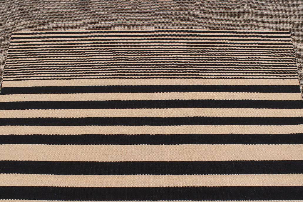 Flat Weave Kilim, Antique, Navaho, Vintage, Handmade, Modern Kilim Beige Black Hand-Woven Rectangle 100% Wool Area Rug 6 x 8