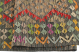 Flat Weave Kilim, Antique, Navaho, Vintage, Handmade, Geometric Kilim Green Red Hand-Woven Rectangle 100% Wool Area Rug 5 x 7
