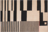 handmade Modern Kilim Ivory Black Hand-Woven RECTANGLE 100% WOOL area rug 6 x 8