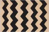 handmade Modern Kilim Beige Black Hand-Woven RECTANGLE 100% WOOL area rug 6 x 8