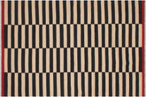 handmade Modern Kilim Beige Black Hand-Woven RECTANGLE 100% WOOL area rug 6 x 8