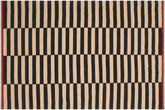 handmade Modern Kilim Beige Black Hand-Woven RECTANGLE 100% WOOL area rug 6 x 8