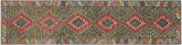 handmade Geometric Kilim Gray Red Hand-Woven RUNNER 100% WOOL area rug 3' x 10'