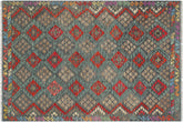 handmade Geometric Kilim Charcoal Rust Hand-Woven RECTANGLE 100% WOOL area rug 6 x 8