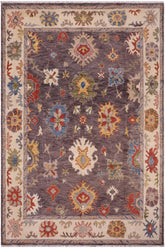 handmade Traditional Oushak Gray Beige Hand Knotted RECTANGLE 100% WOOL area rug 8X10