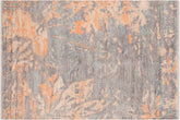 handmade Modern Kafkaz Gray Beige Hand Knotted RECTANGLE BAMBOO SILK area rug 5' x 8'