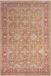 handmade Traditional Design Gold Rust Hand Knotted RECTANGLE 100% WOOL area rug 10'X14'